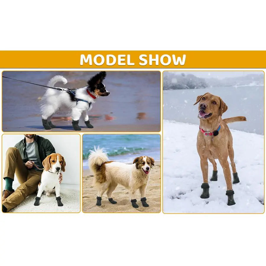 Adjustable Breathable Dog Shoes, 4 Counts/Set Waterproof Non-Slip Dog Socks, Pet Outdoor Sports Shoes for Large Medium Dogs