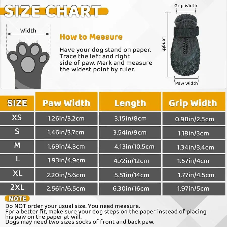Adjustable Breathable Dog Shoes, 4 Counts/Set Waterproof Non-Slip Dog Socks, Pet Outdoor Sports Shoes for Large Medium Dogs