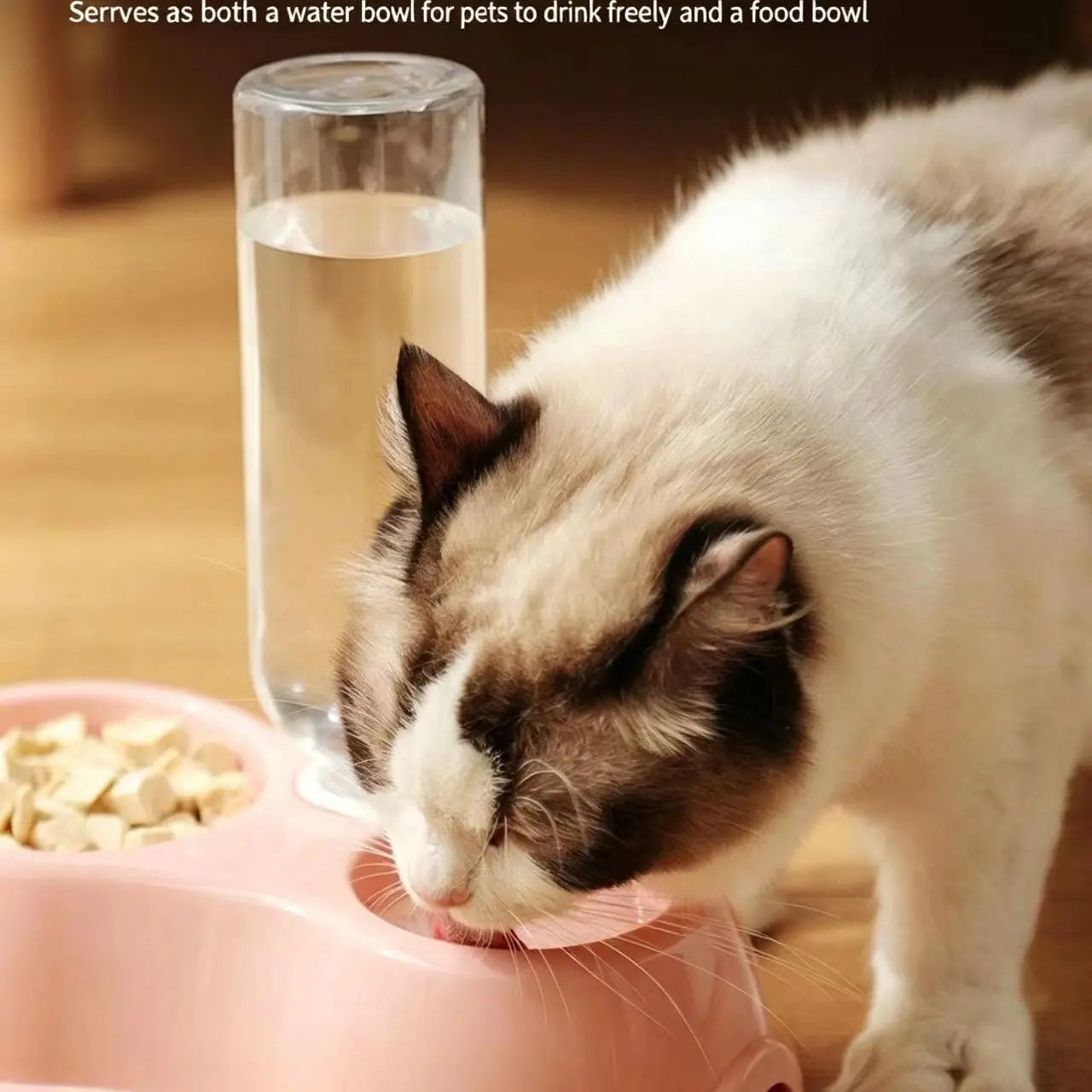Non-Slip Cat Bowl, Pet Plastic Dual Bowl, Dog Food Bowl, Animal Water Bowl, Automatic Waterer, Durable Design, Easy to Clean, Pet Supplies