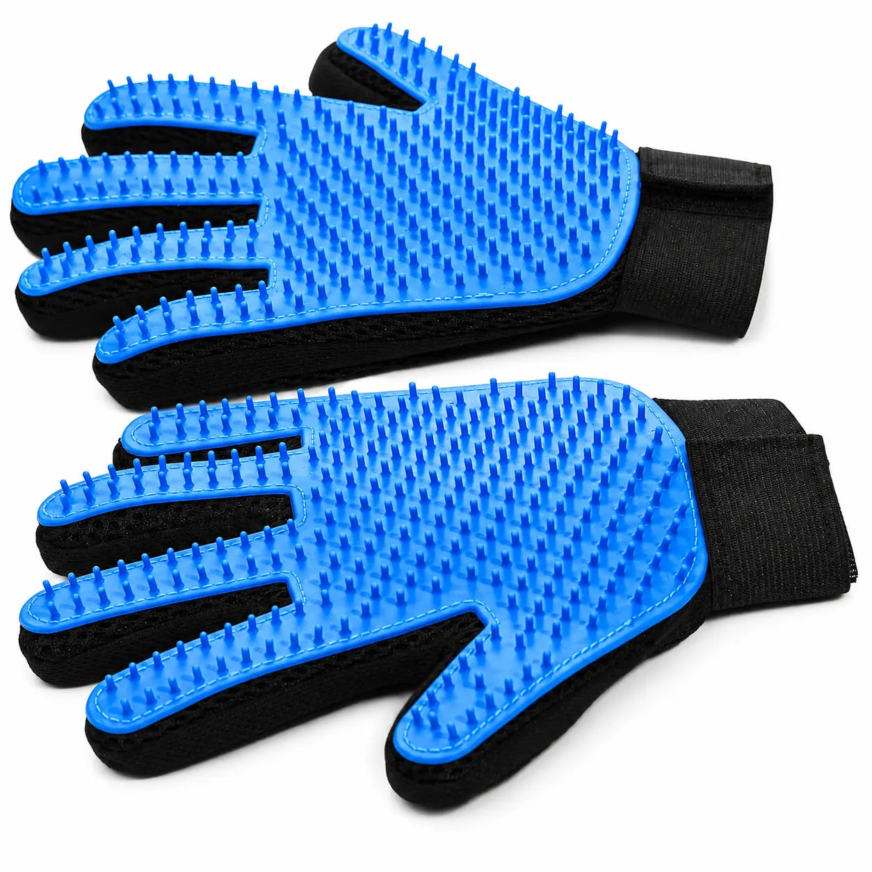Pet Hair Removal Gloves for Dogs & Cats, 2-Pack (Left & Right Hand) 2-In-1 Deshedding Brush & Massage Mitt - Deshedding Tools, Fur Removal Tool for Grooming, Bathing, Safe for Short/Long Hair Pets (Blue)Midyearsale