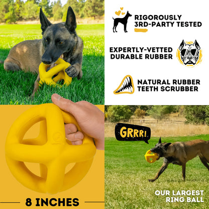 Huge K9 Giant Halo Ball – Oversized Indestructible Dog Ball for XL & Large Breed Power Chewers
