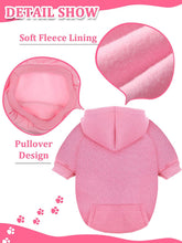 4 Pcs XXS Winter Dog Sweaters with Hood & Pocket