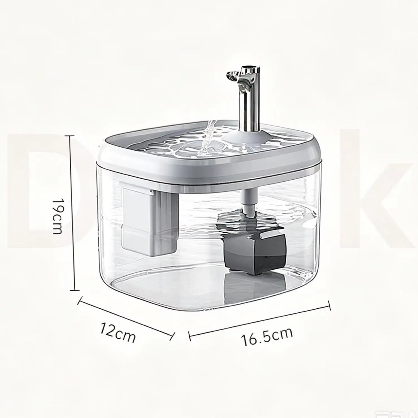1.5L USB Cat Water Fountain, Automatic Pet Drinking Dispenser with Filter, Transparent Gray Circulating Fresh Water Bowl for Cats & Small Dogs