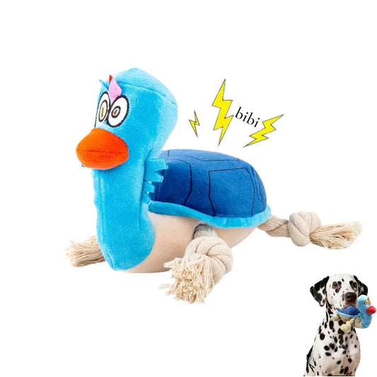 Cute Interactive Dog Toy - Turtle Squeaky Plush Tug Toy with Rope Limbs, Boredom Relief for Dogs, Cute Interactive Toys