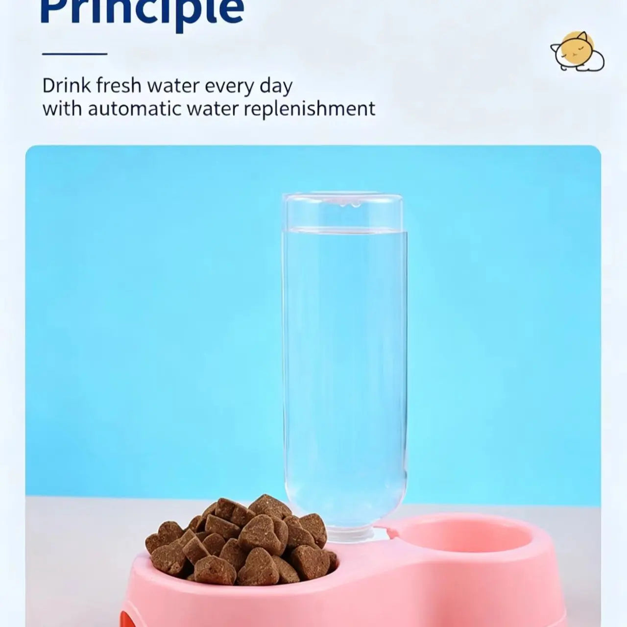 Non-Slip Cat Bowl, Pet Plastic Dual Bowl, Dog Food Bowl, Animal Water Bowl, Automatic Waterer, Durable Design, Easy to Clean, Pet Supplies