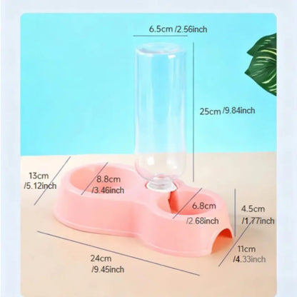 Non-Slip Cat Bowl, Pet Plastic Dual Bowl, Dog Food Bowl, Animal Water Bowl, Automatic Waterer, Durable Design, Easy to Clean, Pet Supplies