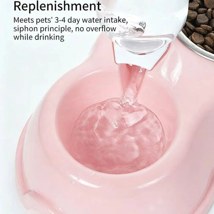Non-Slip Cat Bowl, Pet Plastic Dual Bowl, Dog Food Bowl, Animal Water Bowl, Automatic Waterer, Durable Design, Easy to Clean, Pet Supplies