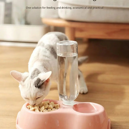 Non-Slip Cat Bowl, Pet Plastic Dual Bowl, Dog Food Bowl, Animal Water Bowl, Automatic Waterer, Durable Design, Easy to Clean, Pet Supplies