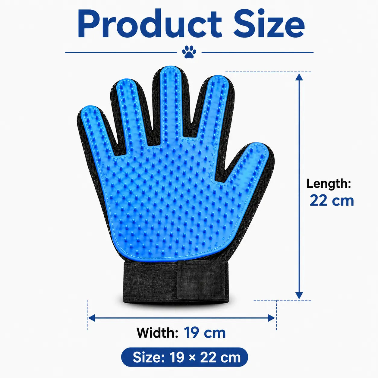 Pet Hair Removal Gloves for Dogs & Cats, 2-Pack (Left & Right Hand) 2-In-1 Deshedding Brush & Massage Mitt - Deshedding Tools, Fur Removal Tool for Grooming, Bathing, Safe for Short/Long Hair Pets (Blue)Midyearsale