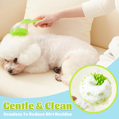 Pet Bath Brush with Shampoo Dispenser for Dogs & Cats, Ergonomic Handle, Gentle Massage Grooming Tool, Easy to Use, Essential Dog Bath Supply Fathersdaygift